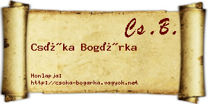 Csóka Bogárka névjegykártya
